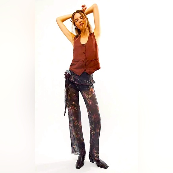 Free People Pants - Free People Night Blooms Mesh Pants